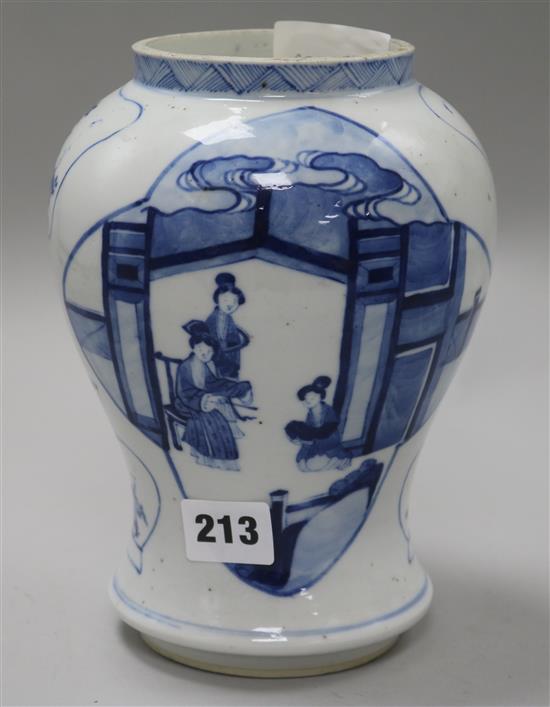 A Chinese blue and white vase